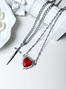 Oferta  35% de descuento pack COLLAR CORAZON Y ESPADA