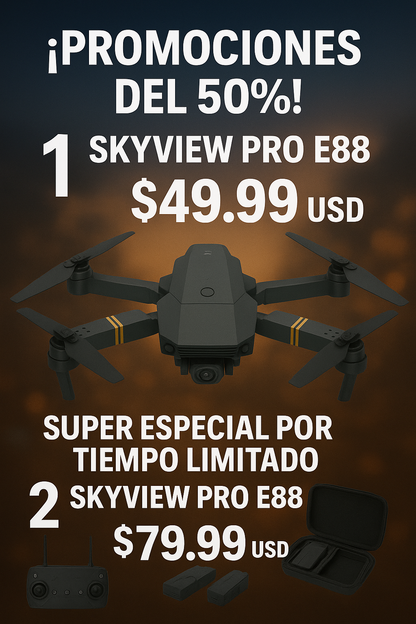 oferta 50 % de descuento SKY VIEW PRO E88