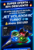 🔥 Súper Oferta: Jet Volador RC Turbo con 50% de DESCUENTO 🔥